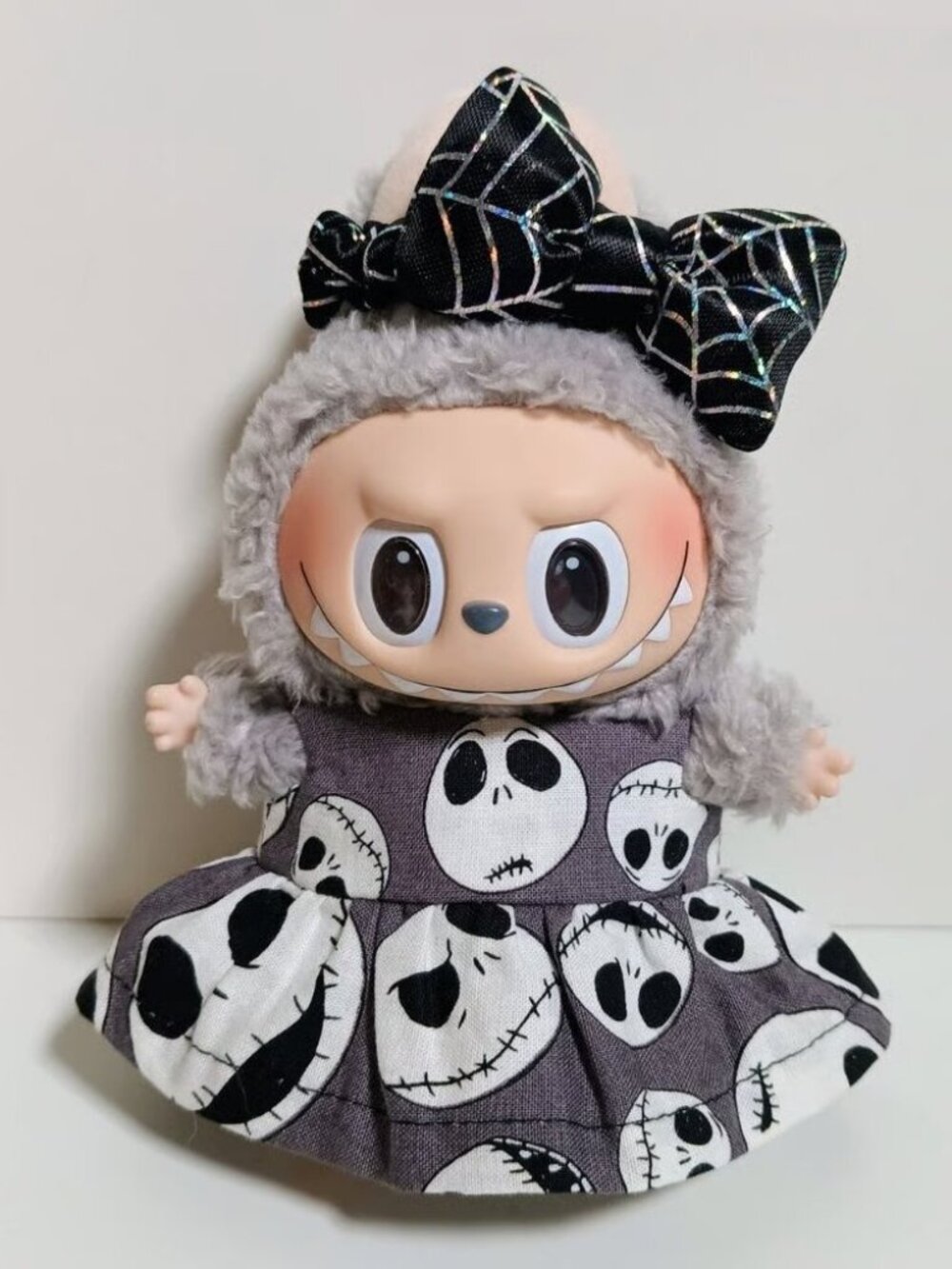 Labubu Nightmare Before Christmas Jack Dress with Halloween Bow